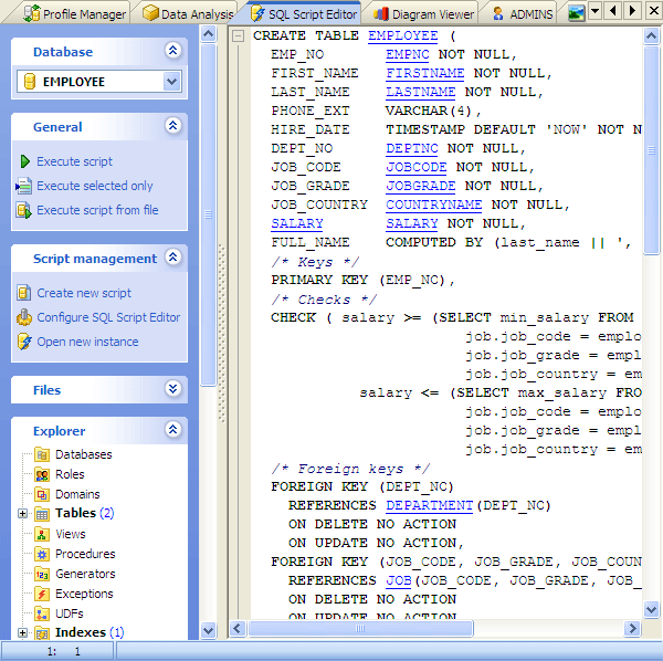 SQL Script Editor