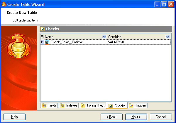 Adding Table Subitems: Checks