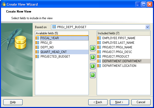 Create View Wizard