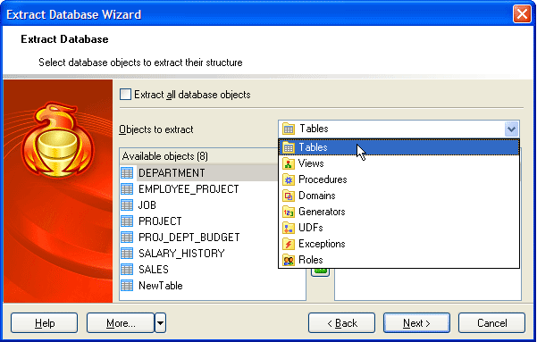 Extracting Databases