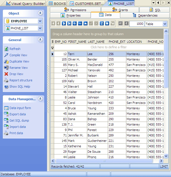 View Data