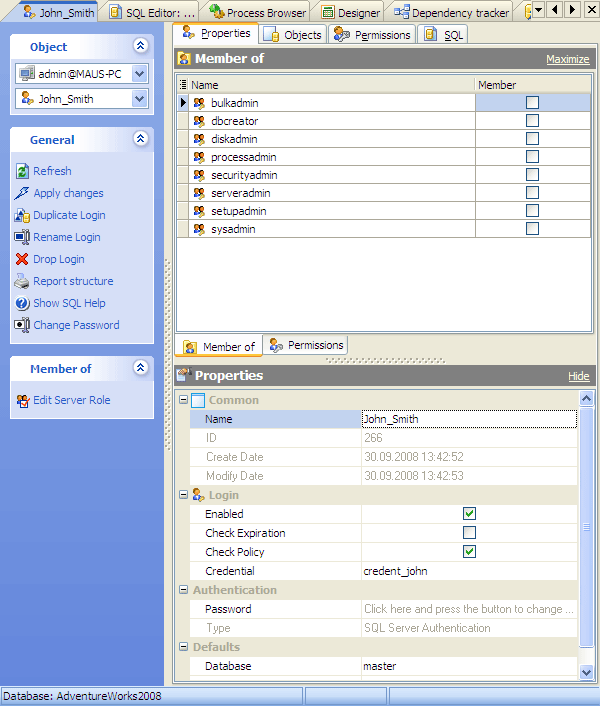 Login Editor