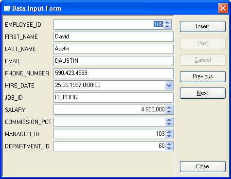 Data Input Form