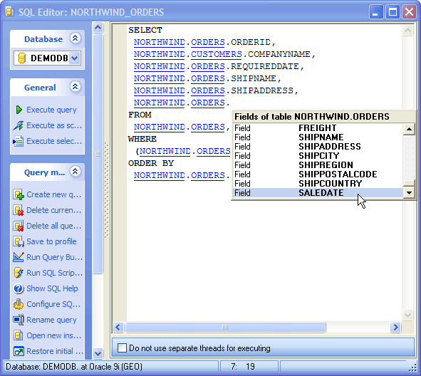 SQL Editor: Query Autocomplete