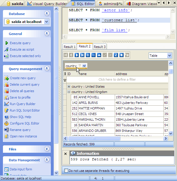 Executing Queries
