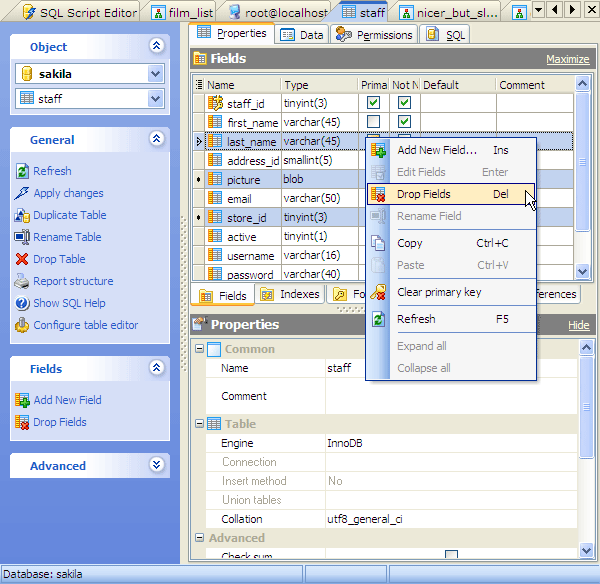 Managing Table Subitems