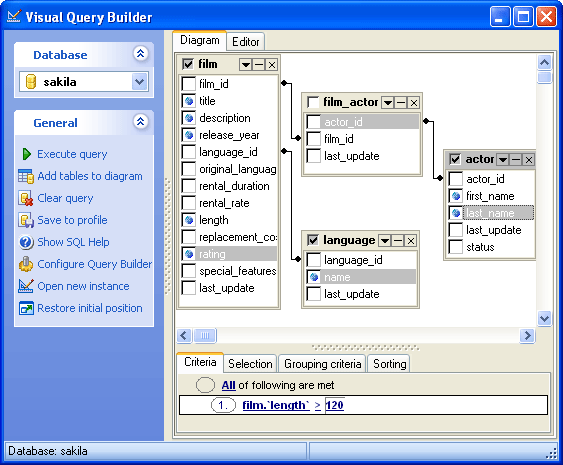 Joining Tables in Visual Query Builder