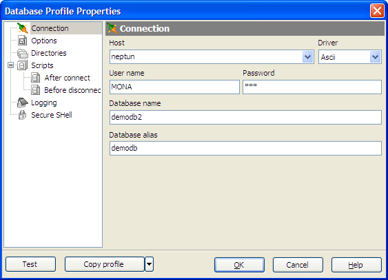 Database Profile Editor