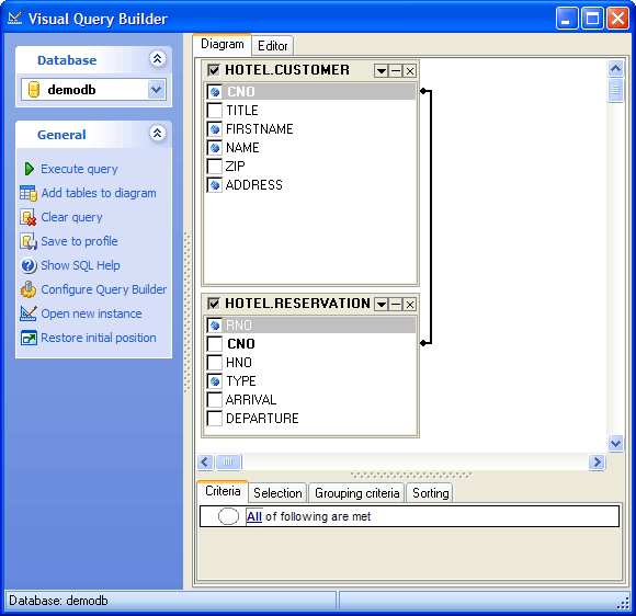 Joining Tables in Visual Query Builder