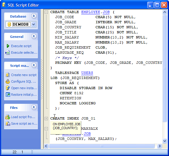 SQL Script Editor