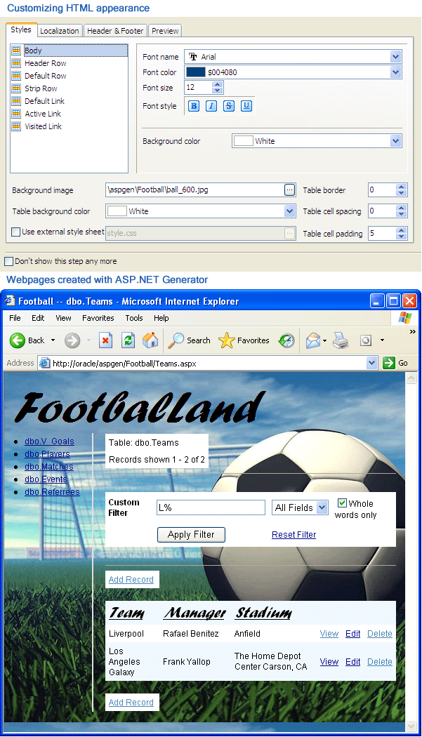 ASP.NET Generator Wizard