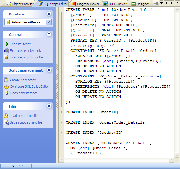 SQL Script Editor