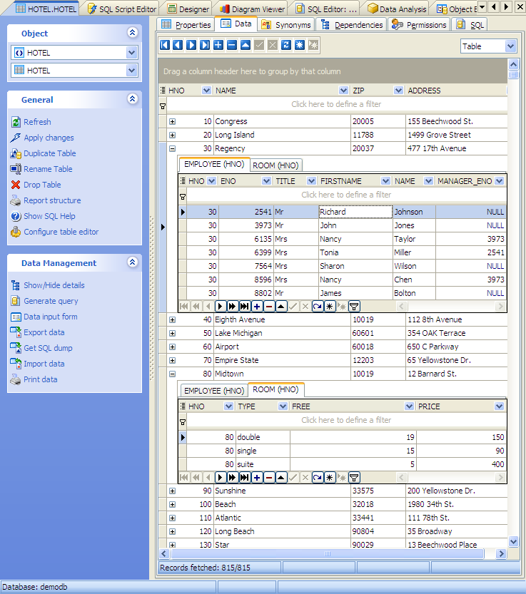 Master-Detail Data View