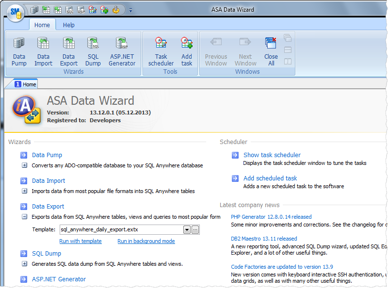 ASA Data Wizard software