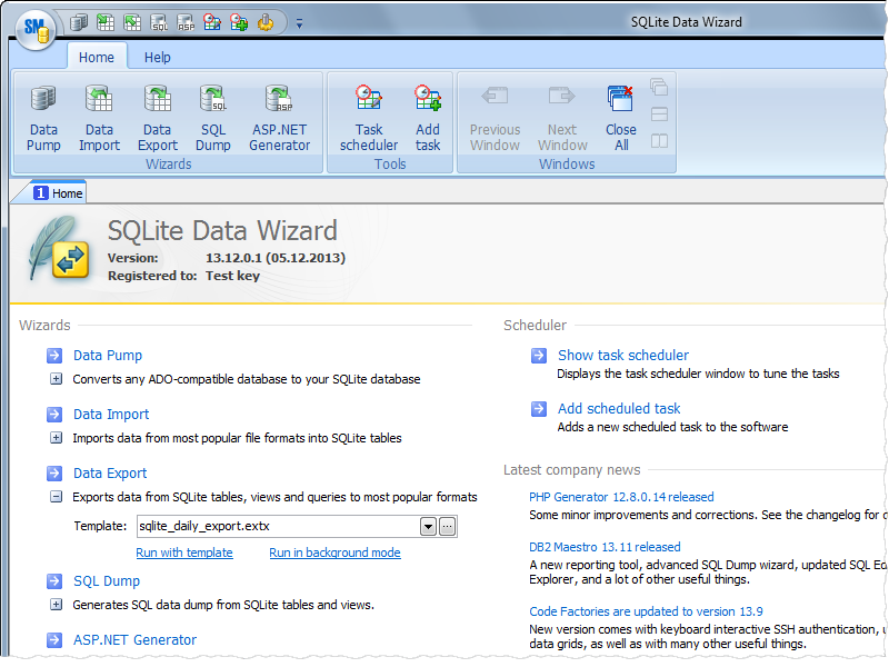 SQLite Data Wizard software