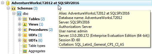 Connecting to SQL Server 2016 database