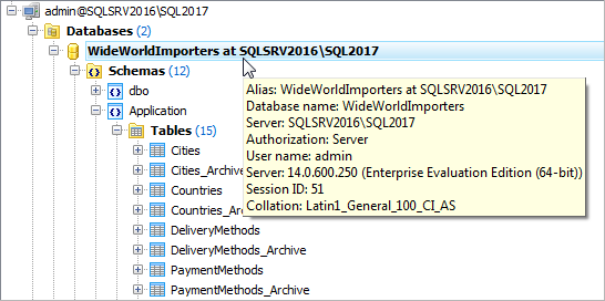 Connecting to an SQL Server 2017 database