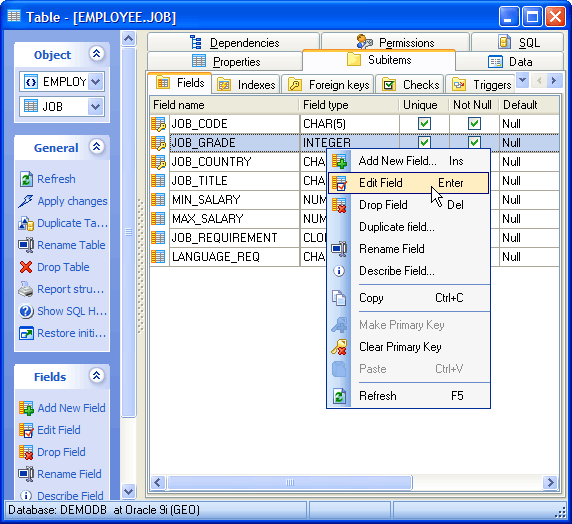 Database Table Editor