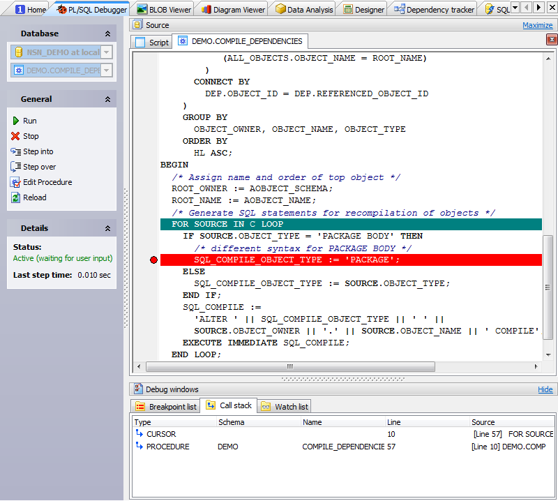 PL/SQL Debugger