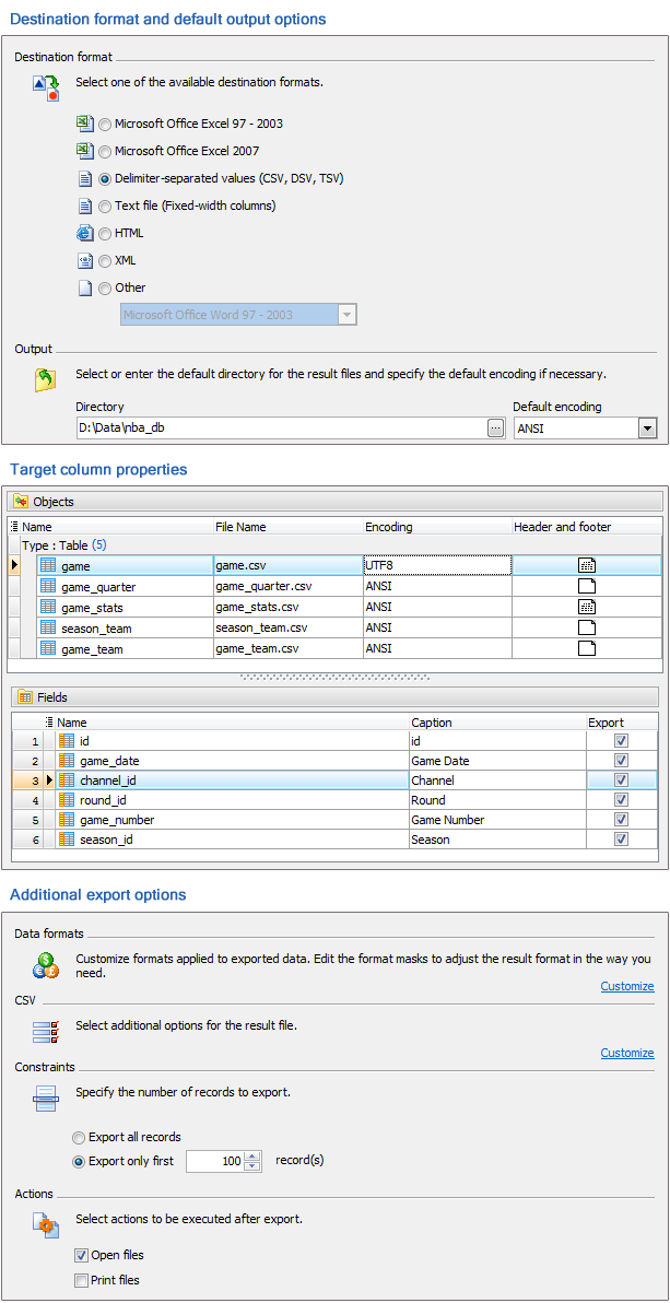 Data Export Wizard