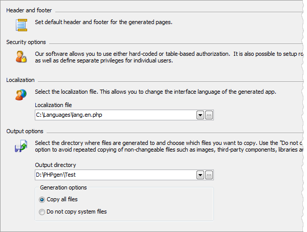 Advanced Generation Options