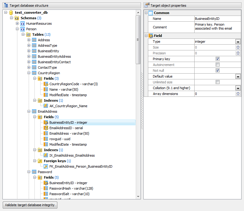 Target Schema