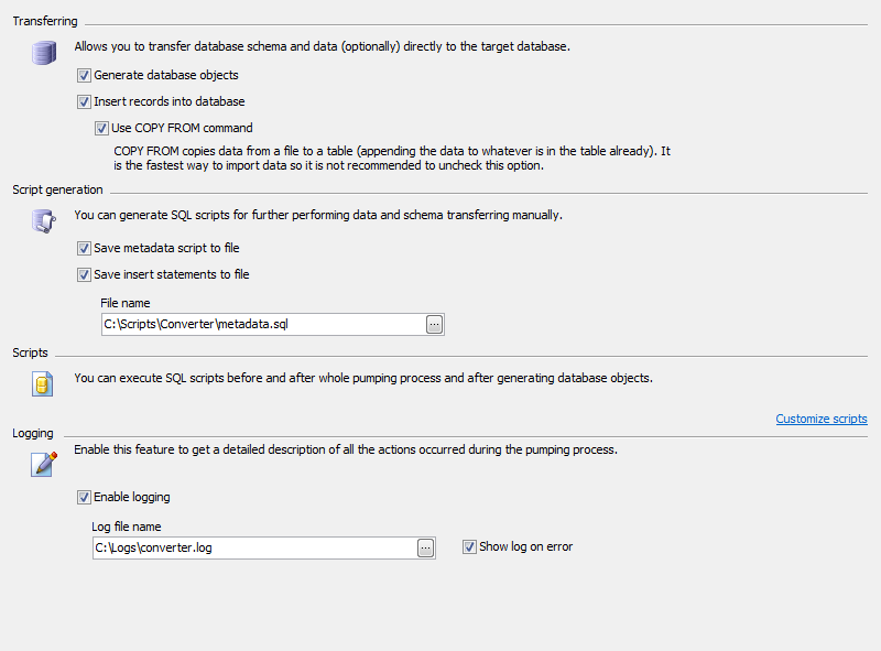 Conversion Options