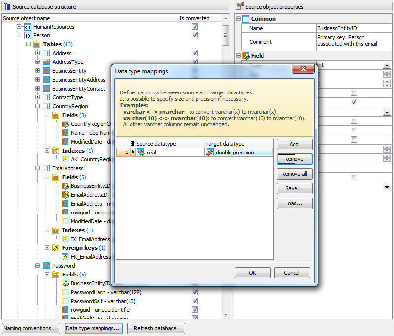 Data Type Mappings