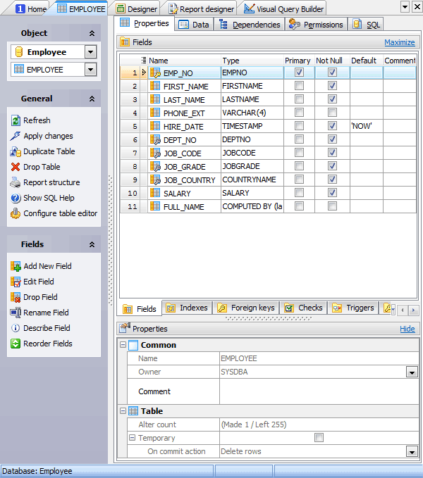 Database Object Editor