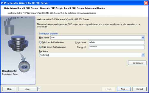 setting connection options