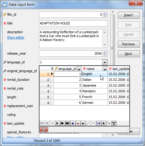 Postgresql insert data