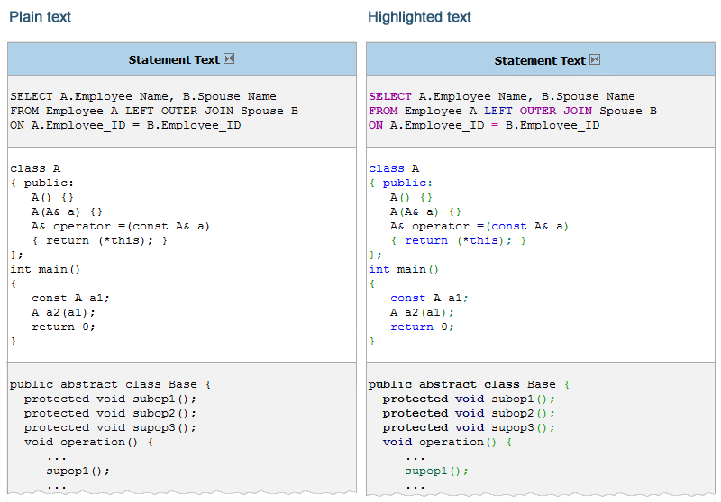 Result webpages