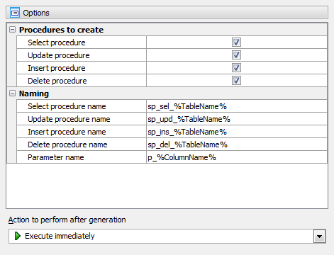 Generating of DML procedures