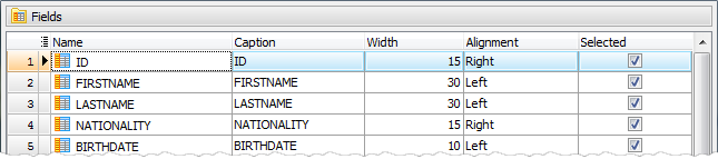 Data Export: customizing output columns