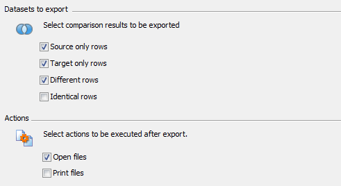 Export of comparison results