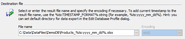 Data Export: adding current timestamp to output file name