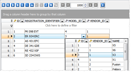 Multi-column lookup editor