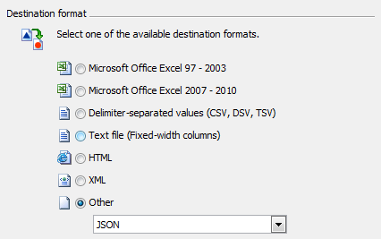 Data Export to JSON