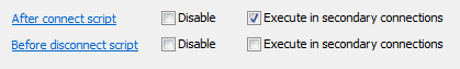 Custom SQL scripts settings