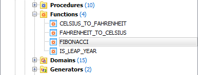 Stored function list