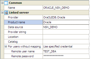 Linked server properties