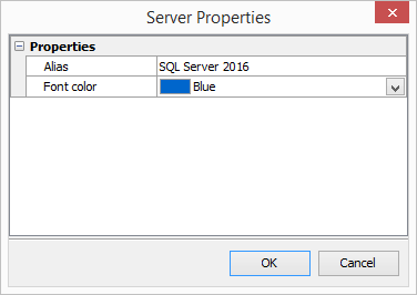 Edit Server Properties dialog