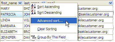 Multi-column sorting