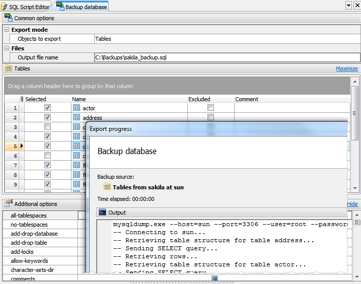 Backup Database tool