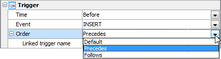 Multiple trigger creation: setting the trigger order.