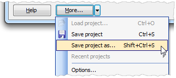 Saving a project