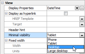 Setting column visibility