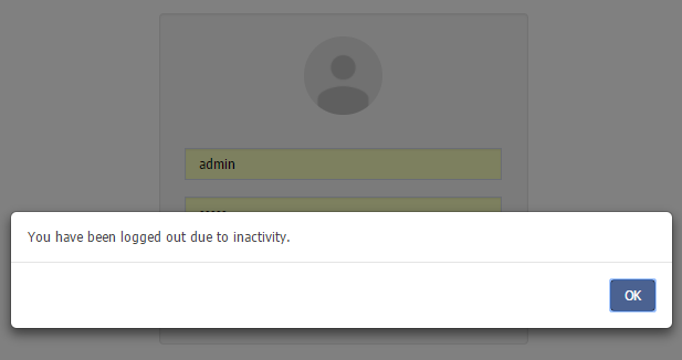 Inactivity Timeout Message