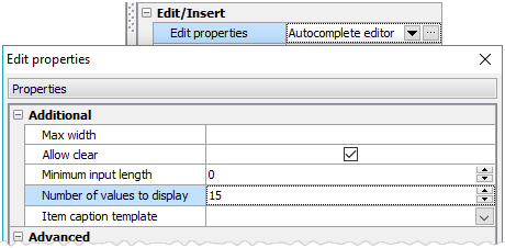 AutoComplete Editor Properties