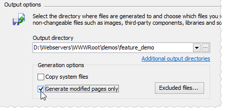 Generate modified pages only